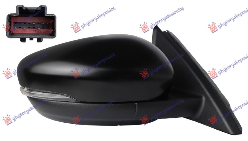 ΚΑΘΡΕΦΤΗΣ ΗΛΕΚΤΡΙΚΟΣ ΘΕΡΜΑΙΝΟΜΕΝΟΣ ΒΑΦΟΜΕΝΟΣ (ΜΕ ΦΛΑΣ) 6 PIN (Α ΠΟΙΟΤΗΤΑ) (CONVEX GLASS) ΔΕΞ