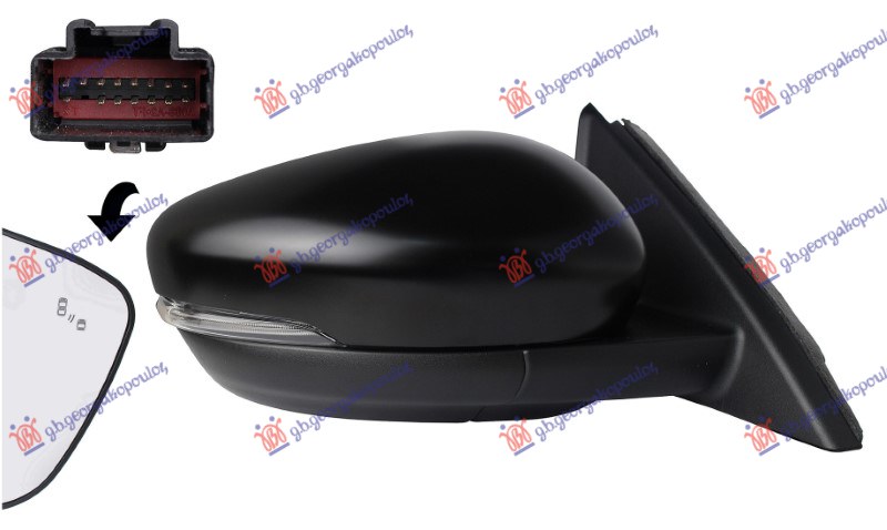 ΚΑΘΡΕΦΤΗΣ ΗΛΕΚΤ. ΘΕΡΜΑΙΝ. ΗΛ.ΑΝΑΚΛ. ΒΑΦΟΜ. ΜΕ ΜΝΗΜΗ (ΜΕ ΦΛΑΣ & ΦΩΣ ΑΣΦ.& BLIS) 15PIN (Α ΠΟΙΟΤΗΤΑ) (CONVEX GLASS) ΔΕΞ