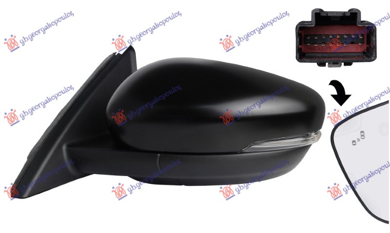 ΚΑΘΡΕΦΤΗΣ ΗΛΕΚΤ. ΘΕΡΜΑΙΝ. ΗΛ.ΑΝΑΚΛ. ΒΑΦΟΜ. ΜΕ ΜΝΗΜΗ (ΜΕ ΦΛΑΣ & ΦΩΣ ΑΣΦ.& BLIS) 15PIN (Α ΠΟΙΟΤΗΤΑ) (CONVEX GLASS) ΑΡ