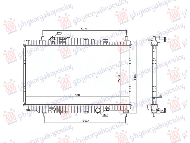 ΨΥΓΕΙΟ 1.6 T EcoBoost (180PS)ΒΕΝΖΙΝΗ ΜΗΧΑΝΙΚΟ-ΑΥΤΟΜΑΤΟ (355x628x26) (NISSENS)