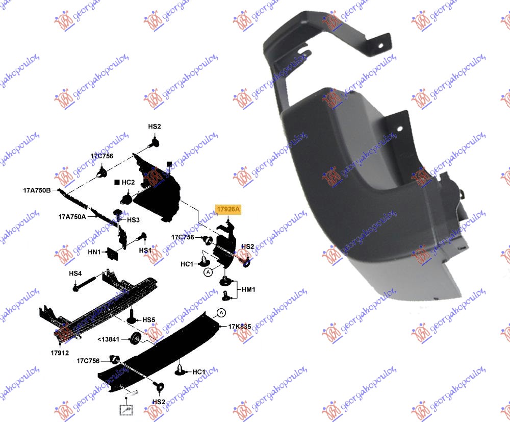 ΑΚΡΟ ΠΡΟΦΥΛΑΚΤΗΡΑ ΠΙΣΩ ΓΚΡΙ ΑΡ