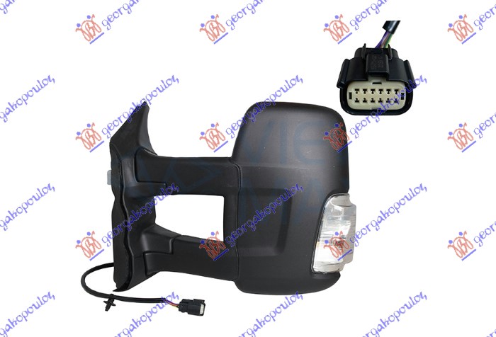 ΚΑΘΡΕΦΤΗΣ ΗΛΕΚΤΡΙΚΟΣ ΘΕΡΜΑΙΝΟΜΕΝΟΣ (ΜΑΚΡΥ ΜΠΡΑΤΣΟ) (ΜΕ ΦΛΑΣ) (6 PIN) (Α ΠΟΙΟΤΗΤΑ) (CONVEX GLASS) ΑΡ