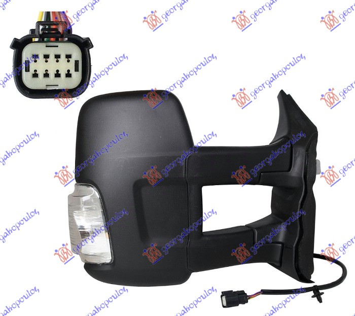 ΚΑΘΡΕΦΤΗΣ ΗΛΕΚΤΡΙΚΟΣ ΘΕΡΜΑΙΝΟΜΕΝΟΣ (ΜΑΚΡΥ ΜΠΡΑΤΣΟ) (ΜΕ ΦΛΑΣ) (6 PIN) (ΜΕ ΦΩΣ ΟΓΚΟΥ 16W) (Α ΠΟΙΟΤΗΤΑ) (CONVEX GLASS) ΔΕΞ