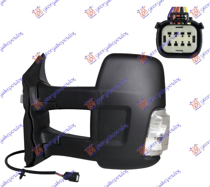 ΚΑΘΡΕΦΤΗΣ ΗΛΕΚΤΡΙΚΟΣ ΘΕΡΜΑΙΝΟΜΕΝΟΣ (ΜΑΚΡΥ ΜΠΡΑΤΣΟ) (ΜΕ ΦΛΑΣ) (6 PIN) (ΜΕ ΦΩΣ ΟΓΚΟΥ 16W) (Α ΠΟΙΟΤΗΤΑ) (CONVEX GLASS) ΑΡ