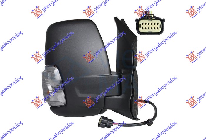 ΚΑΘΡΕΦΤΗΣ ΗΛΕΚΤΡΙΚΟΣ ΘΕΡΜΑΙΝΟΜΕΝΟΣ ΗΛΕΚΤΡΙΚΑ ΑΝΑΚΛΙΝΟΜΕΝΟΣ (ΚΟΝΤΟ ΜΠΡΑΤΣΟ) (ΜΕ ΦΛΑΣ) (ΜΕ ΦΩΣ ΟΓΚΟΥ 16W) (CONVEX GLASS) ΔΕΞ