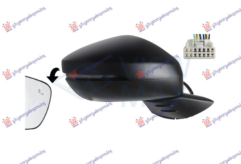 ΚΑΘΡΕΦΤΗΣ ΗΛΕΚΤΡΙΚΟΣ ΘΕΡΜΑΙΝΟΜΕΝΟΣ ΗΛΕΚΤΡΙΚΑ ΑΝΑΚΛΙΝΟΜΕΝΟΣ ΒΑΦΟΜΕΝΟΣ (ΜΕ ΦΛΑΣ & BLIS) (10 PIN) (A ΠΟΙΟΤΗΤΑ) (CONVEX GLASS) ΔΕΞ