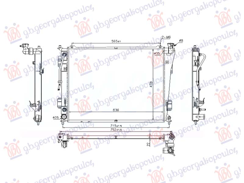 ΨΥΓΕΙΟ 2.0-2.4 ΑΥΤΟΜΑΤΟ ΒΕΝΖΙΝΗ (635x480x16) (KOYO)