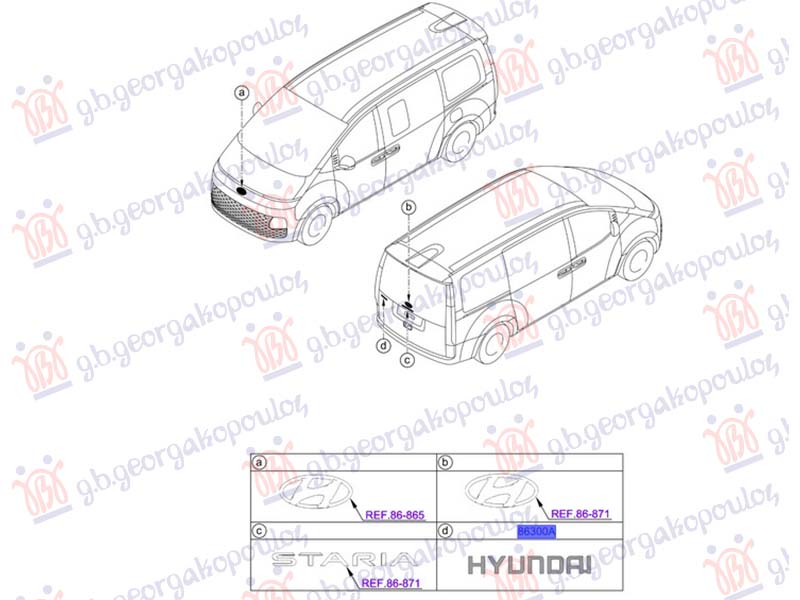 ΣΗΜΑ ΠΙΣΩ (ΓΡΑΜΜΑΤΑ HYUNDAI) (Γ)