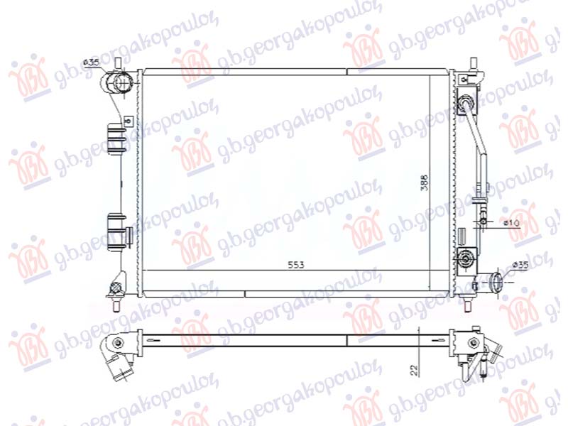 ΨΥΓΕΙΟ 1.6-1.8-2.0 ΒΕΝΖΙΝΗ ΑΥΤΟΜΑΤΟ (550x390x16) (NISSENS)