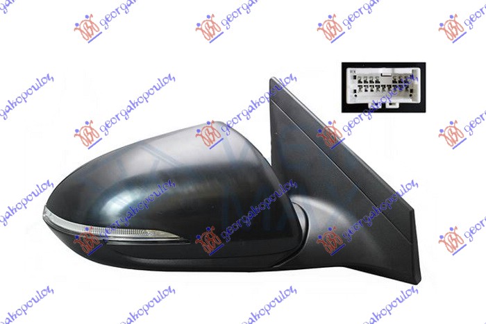 ΚΑΘΡΕΦΤΗΣ ΗΛΕΚΤΡΙΚΟΣ ΘΕΡΜΑΙΝΟΜΕΝΟΣ ΗΛΕΚΤΡΙΚΑ ΑΝΑΚΛΙΝΟΜΕΝΟΣ ΜΕ ΜΝΗΜΗ ΒΑΦΟΜΕΝΟΣ (14 PIN) (ΜΕ ΦΛΑΣ & BLIS) (CONVEX GLASS) ΔΕΞ