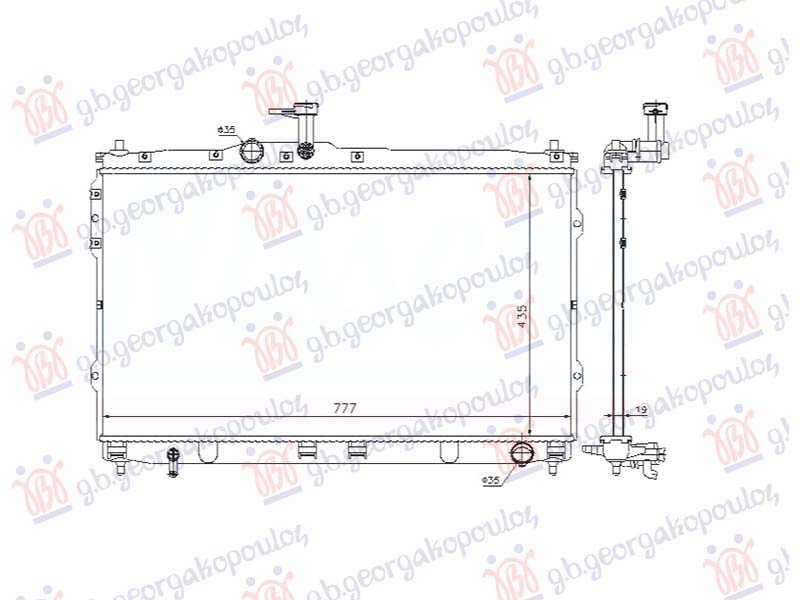 ΨΥΓΕΙΟ 2.4i ΒΕΝΖΙΝΗ - 2.5 TDCi ΠΕΤΡΕΛΑΙΟ ΜΗΧΑΝΙΚΟ (435x775x16) (NISSENS)