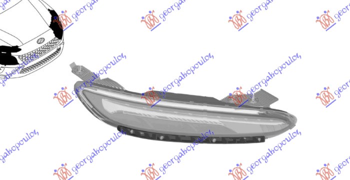 ΦΑΝΟΣ ΗΜΕΡΑΣ ΕΜΠΡΟΣ LED ΜΕ ΦΛΑΣ ΔΕΞ