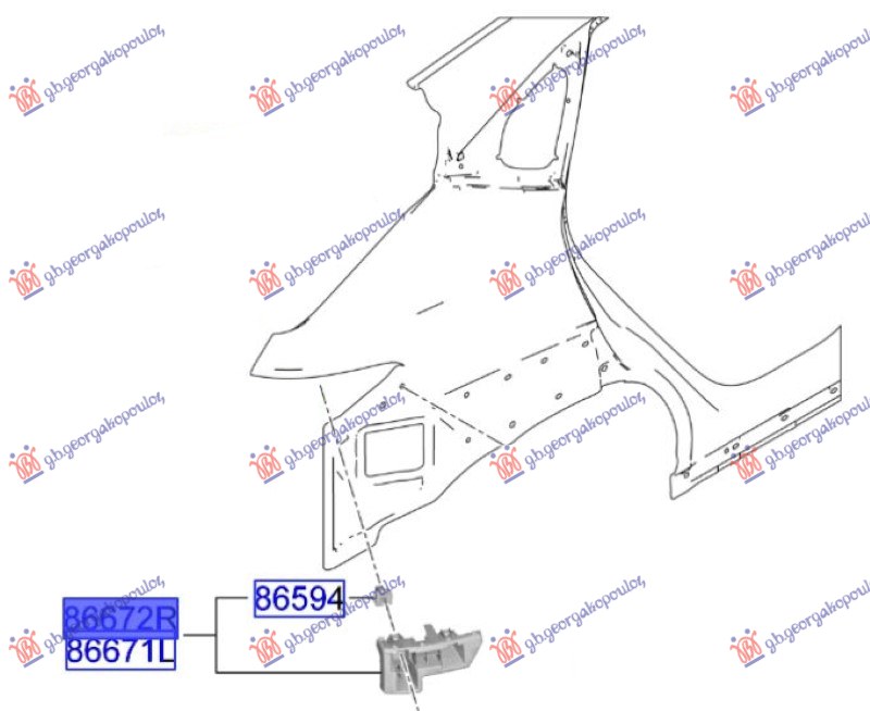 ΒΑΣΗ ΠΡΟΦΥΛΑΚΤΗΡΑ ΠΙΣΩ ΑΝΩ ΠΛΑΣΤΙΚΗ (Γ) ΔΕΞ