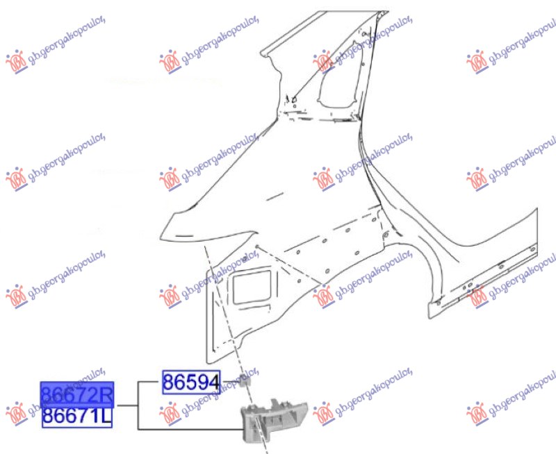 ΒΑΣΗ ΠΡΟΦΥΛΑΚΤΗΡΑ ΠΙΣΩ ΑΝΩ ΠΛΑΣΤΙΚΗ (Γ) ΑΡ