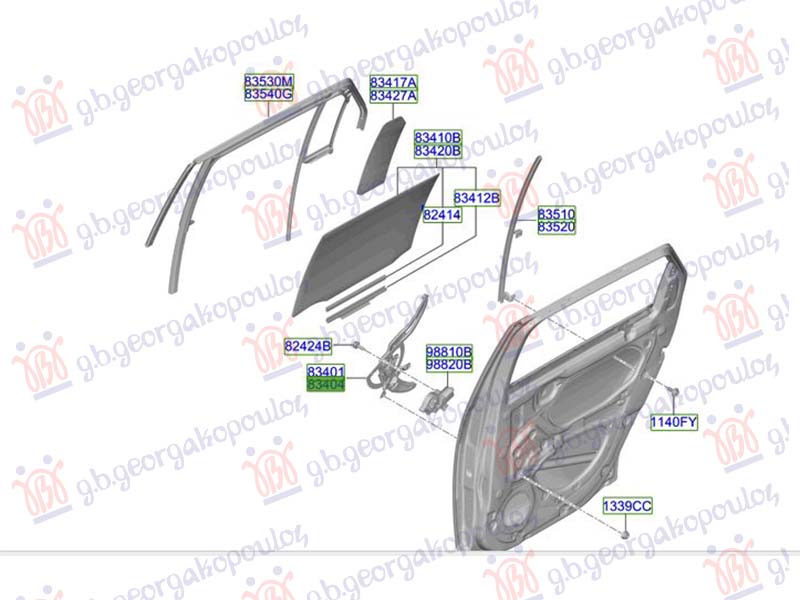 ΓΡΥΛΛΟΣ ΠΑΡΑΘΥΡΟΥ ΠΙΣΩ ΗΛΕΚΤΡΙΚΟΣ (ΧΩΡΙΣ ΜΟΤΕΡ) (Γ) ΔΕΞ