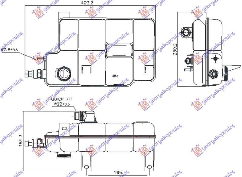 ΔΟΧΕΙΟ ΝΕΡΟΥ ΨΥΓΕΙΟΥ 3.0L
