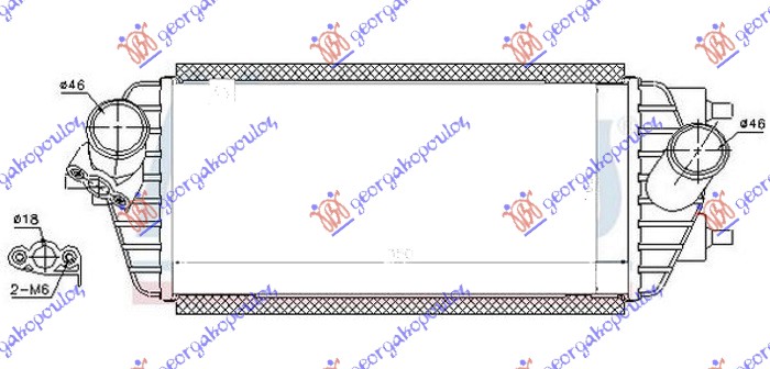 ΨΥΓΕΙΟ INTERCOOLER 1.7 CRDi ΠΕΤΡΕΛΑΙΟ (350x160x90)