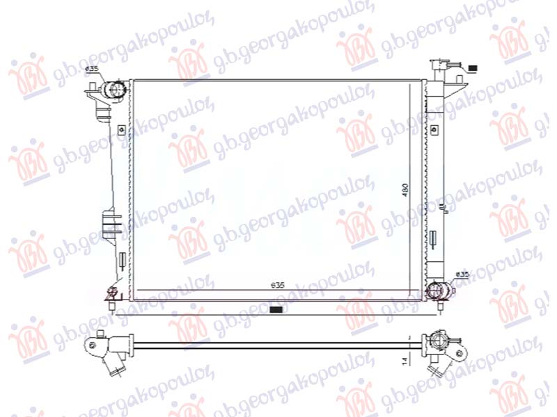 ΨΥΓΕΙΟ 1.6-2.0 GDi ΒΕΝΖΙΝΗ ΜΗΧΑΝΙΚΟ (635x480x14) (NISSENS)