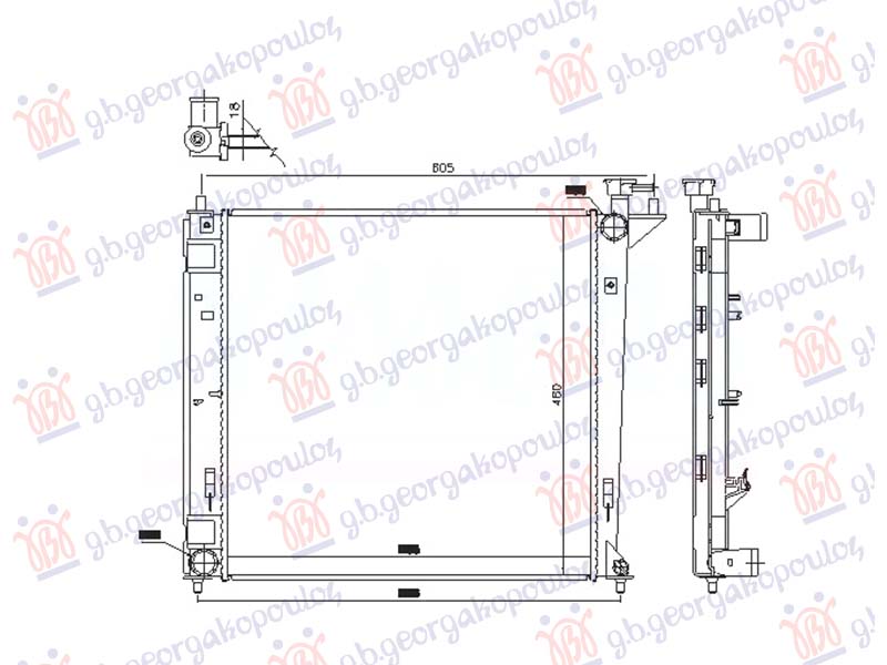 ΨΥΓΕΙΟ 1.7 CRDi ΠΕΤΡΕΛΑΙΟ ΜΗΧΑΝΙΚΟ (480x480x16) (NISSENS)