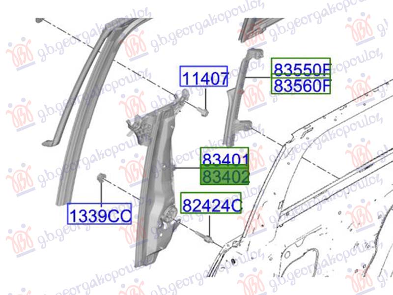 ΓΡΥΛΛΟΣ ΠΑΡΑΘΥΡΟΥ ΠΙΣΩ ΗΛΕΚΤΡΙΚΟΣ (ΧΩΡΙΣ ΜΟΤΕΡ) (Γ) ΔΕΞ