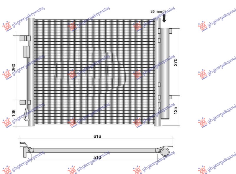 ΨΥΓΕΙΟ A/C 1.6 ΒΕΝΖΙΝΗ/ΥΒΡΙΔΙΚΟ (500x430x16) (KOYO)