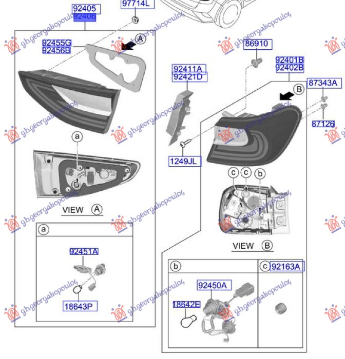 ΦΑΝΟΣ ΠΙΣΩ ΕΣΩ LED (GT-LINE) (Γ) ΑΡ