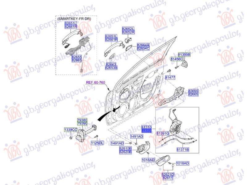 ΚΛΕΙΔΑΡΙΑ ΠΟΡΤΑΣ ΕΜΠΡΟΣ ΗΛΕΚΤΡΟΜΑΓΝΗΤΙΚΗ (4pins) ΔΕΞ