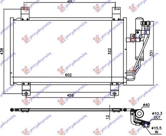 ΨΥΓΕΙΟ A/C 1.5i  ΒΕΝΖΙΝΗ (568x326x12) (KOYO)