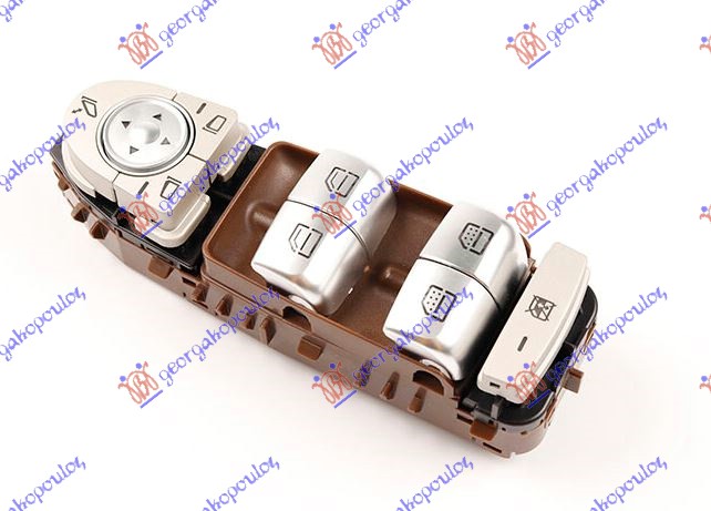 ΔΙΑΚΟΠΤΗΣ ΠΑΡΑΘΥΡΟΥ/ΚΑΘΡΕΦΤΩΝ ΕΜΠΡΟΣ (Καφέ βαση/Ασημι μπουτον) (Τετραπλός) (3pin) ΑΡ