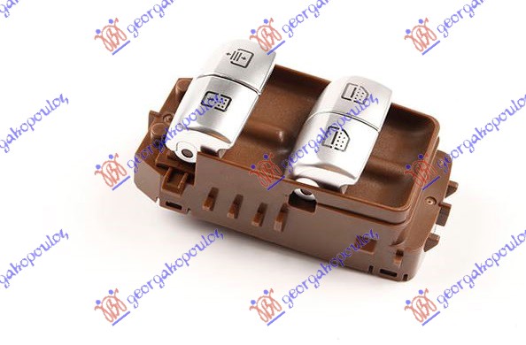 ΔΙΑΚΟΠΤΗΣ ΠΑΡΑΘΥΡΟΥ ΠΙΣΩ (ΔΕΞΙ=ΑΡΙΣΤΕΡΟ) ΜΕ ΚΟΥΡΤΙΝΑ & ΗΛΙΟΡΟΦΗ (Καφέ βαση/Ασημι μπουτον) (Άσπρο Φως) (3pin)