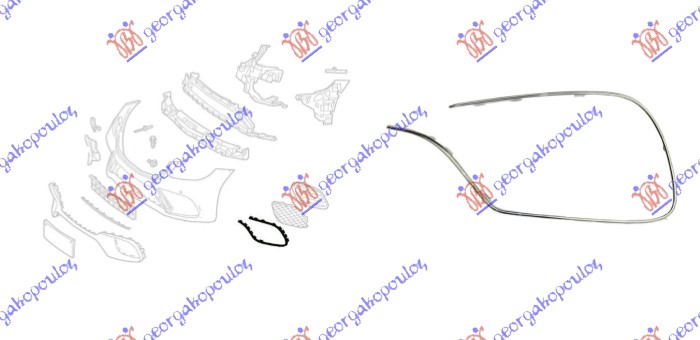 ΔΙΑΚΟΣΜΗΤΙΚΟ ΔΙΧΤΥΟΥ ΠΡΟΦΥΛΑΚΤΗΡΑ ΕΜΠΡΟΣ ΧΡΩΜΙΟ (S63/S65 AMG) ΑΡ