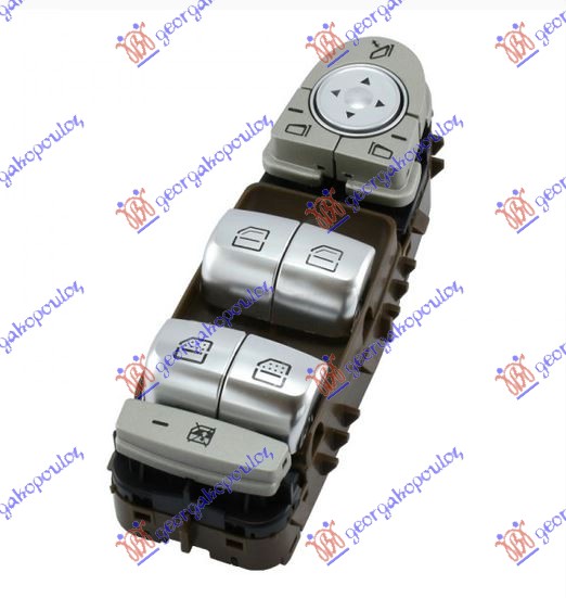 ΔΙΑΚΟΠΤΗΣ ΠΑΡΑΘΥΡΟΥ/ΚΑΘΡΕΦΤΩΝ ΕΜΠΡΟΣ (Καφέ βαση/Ασημι μπουτον) (Κοκκ. Φως) (Τετραπλός) (3pin) ΑΡ