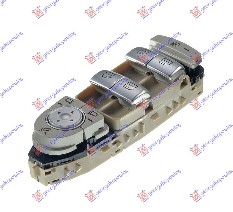 ΔΙΑΚΟΠΤΗΣ ΠΑΡΑΘΥΡΟΥ/ΚΑΘΡΕΦΤΩΝ ΕΜΠΡΟΣ (Μπέζ βαση/Ασημι μπουτον) (Κοκκ. Φως) (Τετραπλός) (3pin) ΑΡ