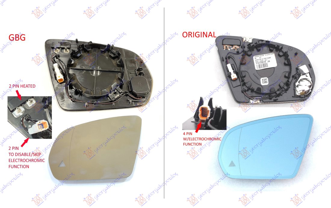 ΚΡΥΣΤΑΛΛΟ ΚΑΘΡEΦΤΗ ΘΕΡΜΑΙΝOMENO (ME LED BLIS) (ΧΩΡΙΣ ΛΕΙΤΟΥΡΓΕΙΑ ΣΚΙΑΣΗΣ) (2+2pin) (ASPHERICAL GLASS) ΑΡ