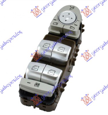 ΔΙΑΚΟΠΤΗΣ ΠΑΡΑΘΥΡΟΥ/ΚΑΘΡΕΦΤΩΝ ΜΕ ΑΝΑΚΛΙΣΗ ΕΜΠΡΟΣ (Καφέ βαση/Ασημι μπουτον) (Άσπρο. Φως) (Τετραπλός) (3pin) ΑΡ