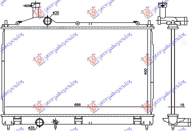 ΨΥΓΕΙΟ 2.0-2.4-3.0 ΒΕΝΖΙΝΗ/ΥΒΡΙΔΙΚΟ (400x690x16)