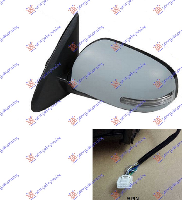 ΚΑΘΡΕΦΤΗΣ ΗΛΕΚΤΡΙΚΟΣ ΘΕΡΜΑΙΝΟΜΕΝΟΣ ΗΛΕΚΤΡΙΚΑ ΑΝΑΚΛΙΝΟΜΕΝΟΣ ΒΑΦΟΜΕΝΟΣ (ΜΕ ΦΛΑΣ) (Α ΠΟΙΟΤΗΤΑ) 9 PIN (CONVEX GLASS) ΑΡ