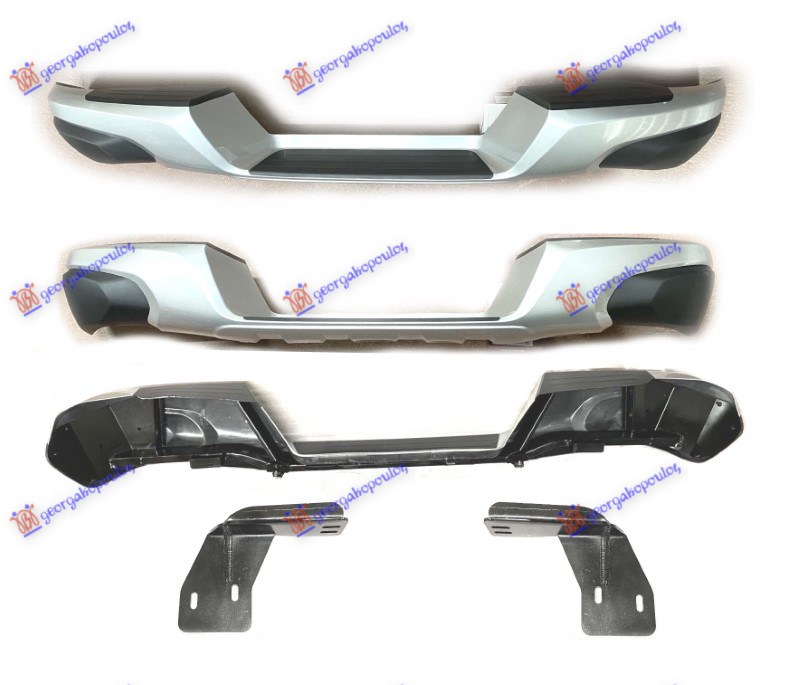 ΠΡΟΦΥΛΑΚΤΗΡΑΣ ΠΙΣΩ (ΑΣΗΜΙ) (ΚΟΜΠΛΕ) (ΤΡΑΒΕΡΣΑ ΠΡΟΦΥΛΑΚΤΗΡΑΣ ΠΙΣΩ + 2 ΒΑΣΕΙΣ ΤΡΑΒΕΡΣΑΣ ΠΙΣΩ ΜΕΤΑΛΛΙΚΕΣ)