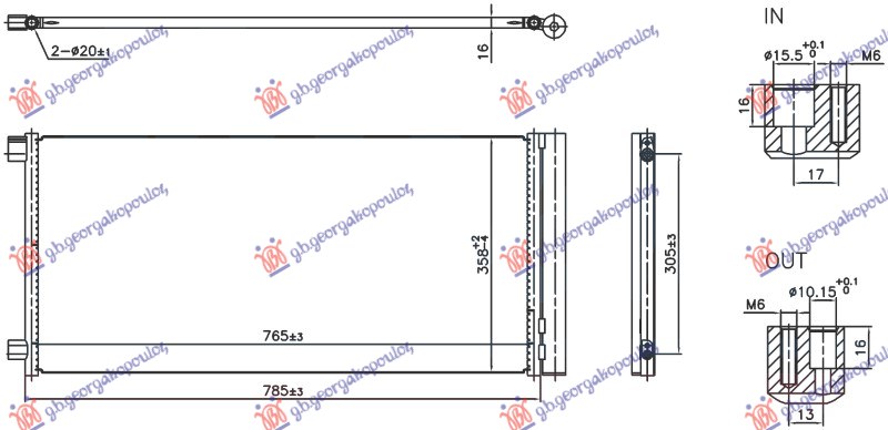 ΨΥΓΕΙΟ A/C 1.6-2.0 ΠΕΤΡΕΛΑΙΟ (745x361x16)