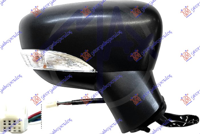 ΚΑΘΡΕΦΤΗΣ ΗΛΕΚΤΡΙΚΟΣ ΘΕΡΜΑΙΝΟΜΕΝΟΣ ΜΑΥΡΟΣ (ΜΕ ΦΛΑΣ) (7 PIN) (CONVEX GLASS) ΔΕΞ