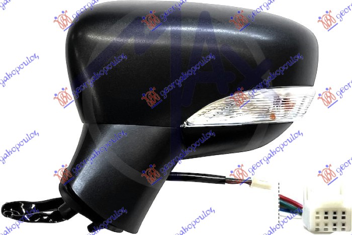 ΚΑΘΡΕΦΤΗΣ ΗΛΕΚΤΡΙΚΟΣ ΘΕΡΜΑΙΝΟΜΕΝΟΣ ΜΑΥΡΟΣ (ΜΕ ΦΛΑΣ) (7 PIN) (CONVEX GLASS) ΑΡ