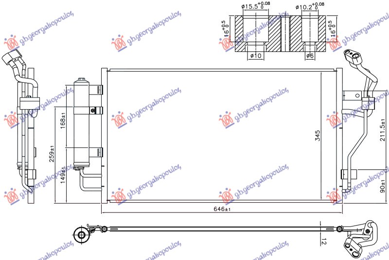ΨΥΓΕΙΟ A/C ΗΛΕΚΤΡΙΚΟ (646x345x12)