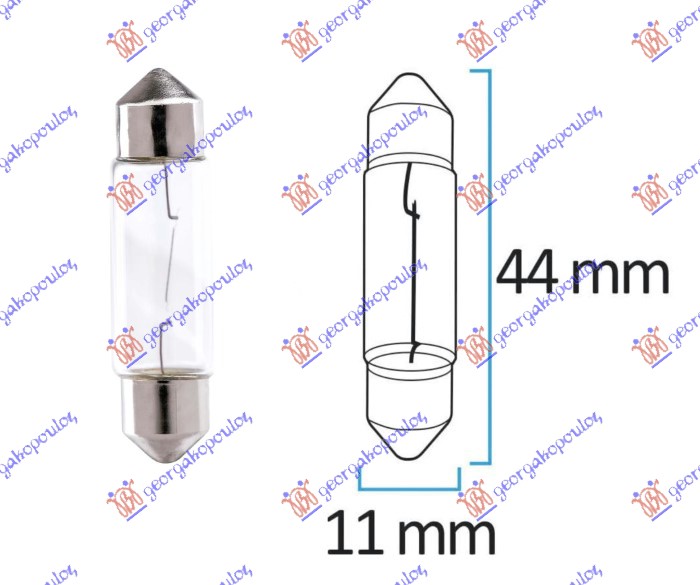 ΛΑΜΠΑ 24V 5W SV8,5 5X41 ΣΩΛ