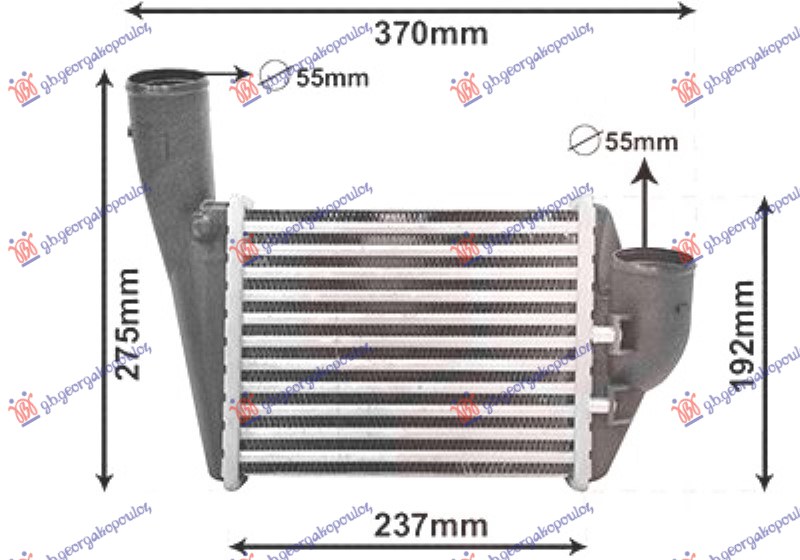 ΨΥΓΕΙΟ INTERCOOLER 2.4-2.7 BENZINH (215x172)(ΠΛΕΥΡΑ ΔΕΞΙΑ)