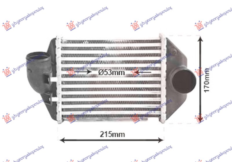 ΨΥΓΕΙΟ INTERCOOLER 2.4-2.7 BENZINH (215x172)(ΠΛΕΥΡΑ ΑΡΙΣΤΕΡΑ)