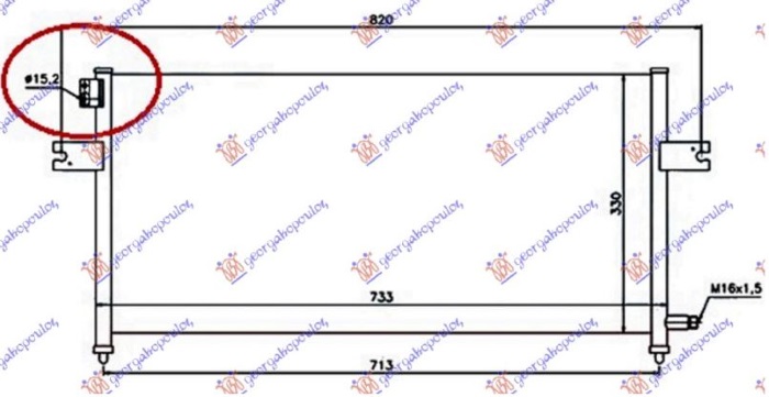 ΨΥΓΕΙΟ A/C 2.4 ΒΕΝΖΙΝΗ - 2.5ΤD ΠΑΡΟΧΗ 15.2mm (700x320x16) (KOYO)