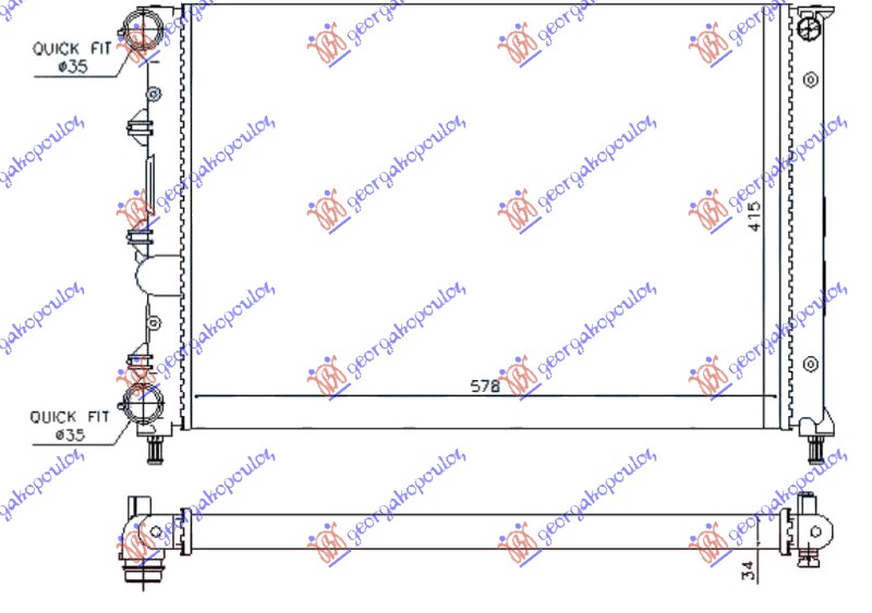 ΨΥΓΕΙΟ 1.6 TWINSPARK 2005- (580x410x34) (VALEO)