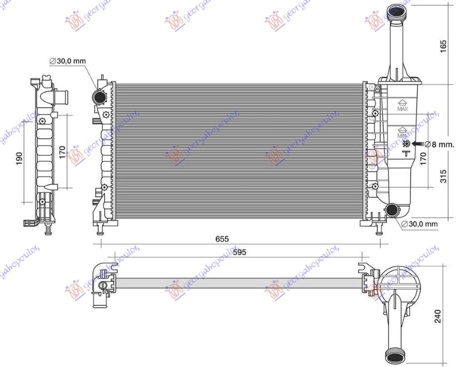 ΨΥΓΕΙΟ 1.4 ΒΕΝΖΙΝΗ +/- A/C (580x308) (ΜΕ ΣΩΛΗΝΑΚΙ ΣΤΟ ΠΑΓΟΥΡΙ) (MARELLI)