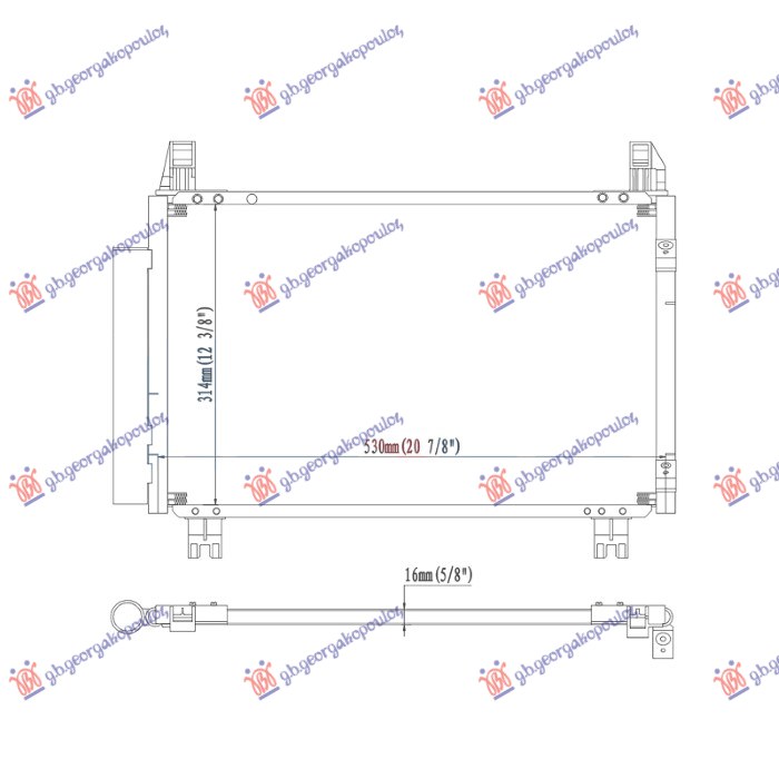 ΨΥΓΕΙΟ A/C 1.0 12v - 1.3 VVTi ΒΕΝΖΙΝΗ (515x325x16) ΙΑΠΩΝΙΑΣ (MARELLI)