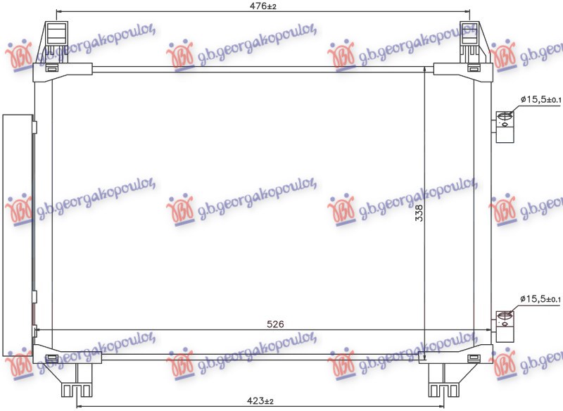 ΨΥΓΕΙΟ A/C 1.0 12v - 1.3 VVTi ΒΕΝΖΙΝΗ (515x325x16) ΓΑΛΛΙΑΣ (KOYO)